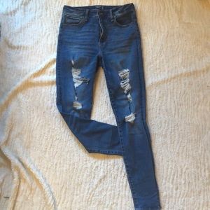 High waisted skinny jeans